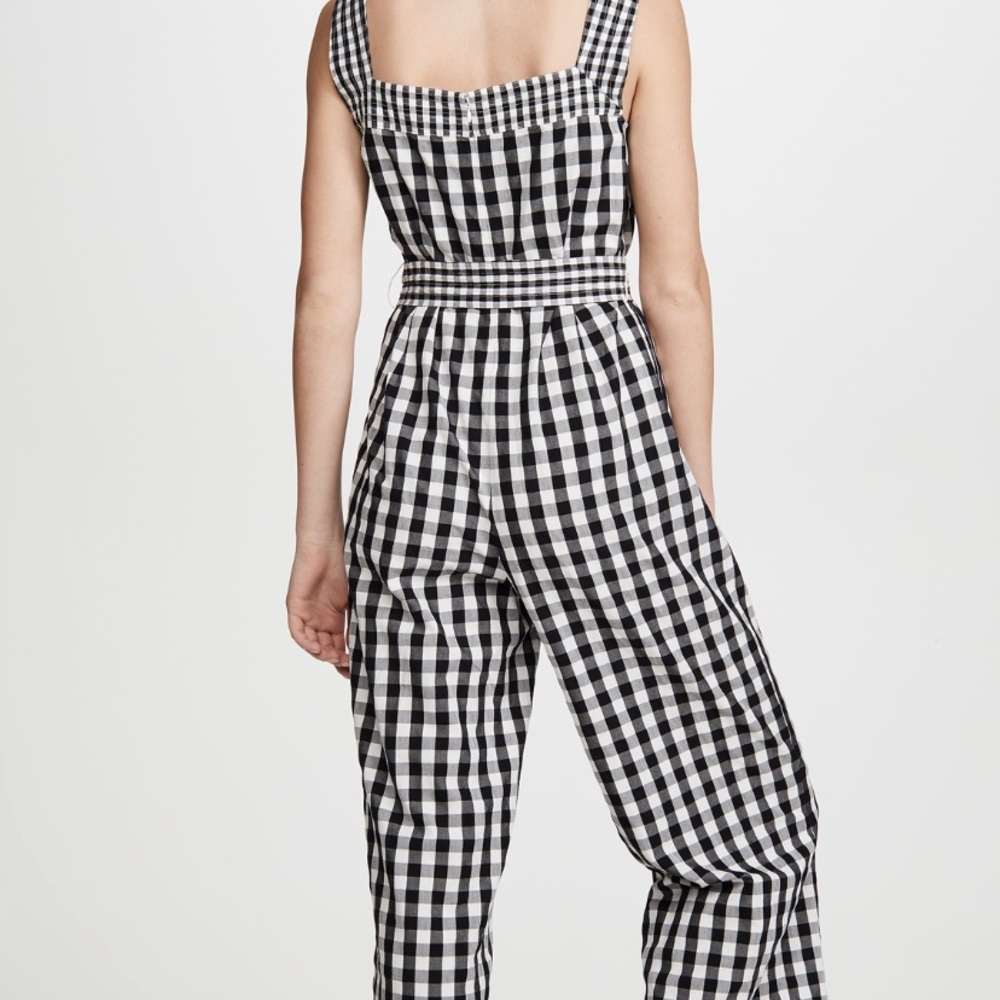 Madewell Black & White Gingham Tie-Waist Jumpsuit - Picture 2 of 9